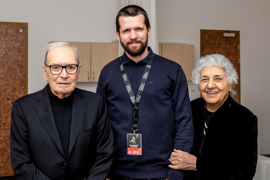 Ennio Morricone s manželkou a Zdenko Hanout